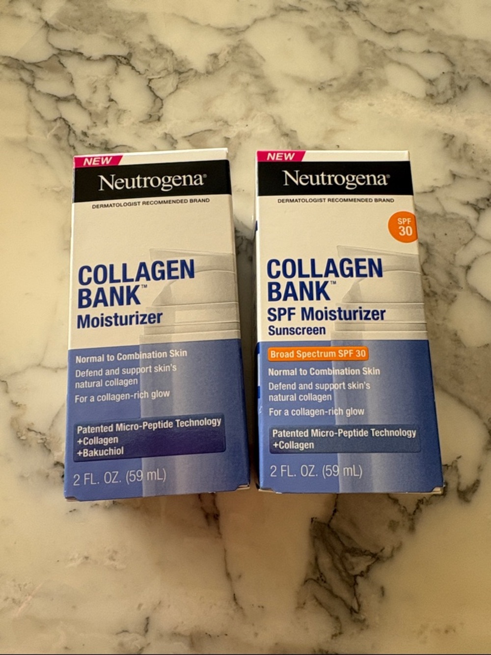 Neutrogena Collagen Bank moisturizer and spf moisturizer bundle- brand new